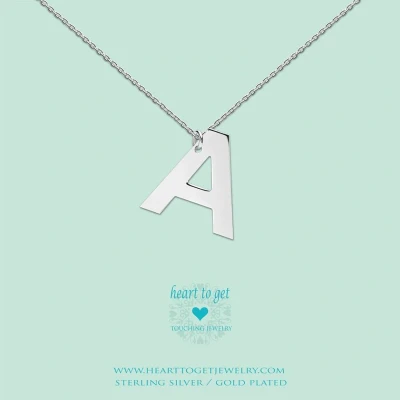 Afbeelding van Heart to Get Grote Letter A Ketting Zilver