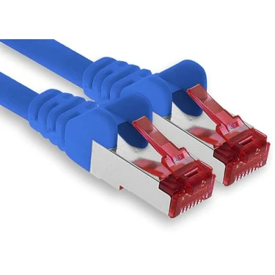 Afbeelding van 1aTTack.de 1x 5m CAT6 patchkabel S/FTP PIMF afscherming CAT.6 RJ45 netwerkkabel Ethernet kabel DSL LAN router switch modem patchpaneel blauw 1 stuk