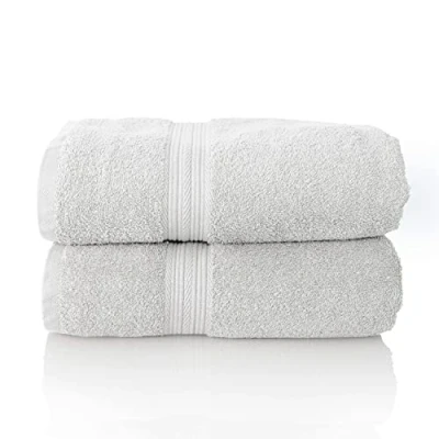 Afbeelding van Glart Premium badstoffen handdoekenset, kleur: WIT, 2 saunahanddoeken van 70 x 200 cm