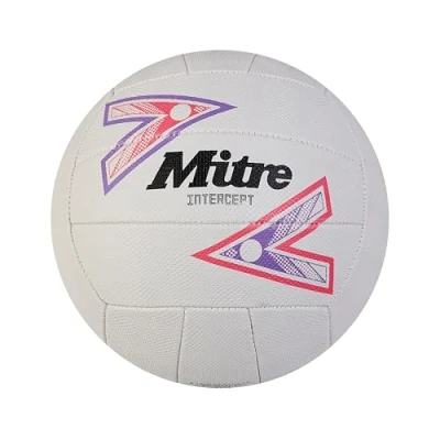 Afbeelding van Mitre Unisex Intercept Netball Zacht aanvoelende stijl Duurzaam ontwerp, wit/paars/roze, 5
