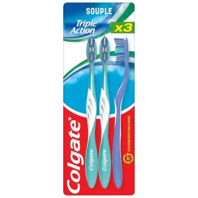Afbeelding van COLGATE Triple Action zachte tandenborstel 3 stuks