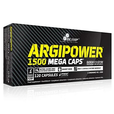 Afbeelding van ARGIPOWER 120 Capsules Hardcore stikstofoxide Voedingssupplement vóór de training Grote dosis L arginine