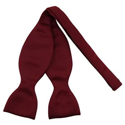 Afbeelding van TigerTie Heren zelfbinder satijn vlinderdas + opbergdoos, bordeaux, Fliegengröße: ca. 12 cm x 6