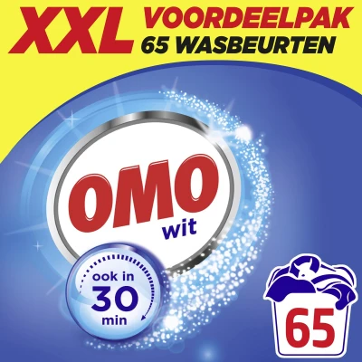 Afbeelding van Omo XXL Waspoeder Wit wast door en schoon, ook in 30 minuten 65 wasbeurten