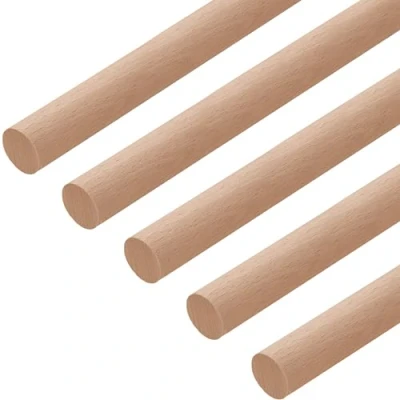 Afbeelding van Gedotec beukenhouten ronde stok 25 mm gladde stokjes lengte van 2000 stabiele &amp; hoogwaardige Made IN Germany 5 stuks voor handwerk tuin