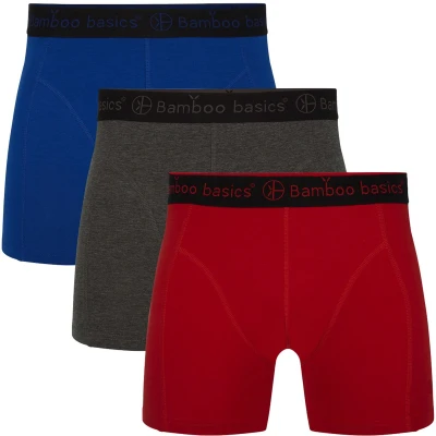 Afbeelding van Bamboo Basics 3 PACK Boxerbriefs, Heren, Maat: XL, Red grey blue