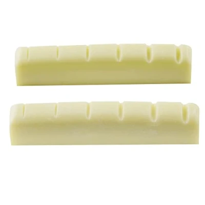 Afbeelding van Musiclily Pro Ureumhars Kunststof 44mm Slotted Topkam Les Paul Platte Bodem voor 6 snarige Single Cut Gitaar,Ivoor(2 Stuks)