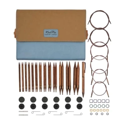 Afbeelding van KnitPro Ginger verwisselbare naaldenset paar rondbreinaalden 13 x cm met accessoires Grande Set, voor beginners, professionals en geschenkdoos
