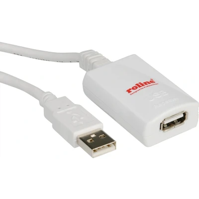 Afbeelding van ROLINE USB 2.0 verlengkabel, wit, 5 m