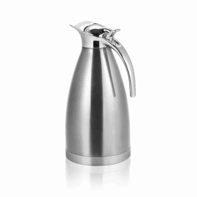 Afbeelding van Thermo pot, roestvrijstalen koffie theepot Dubbelwandige vacuüm geïsoleerde thermoskan Warmwaterkruik met handvat(2L Zilver)