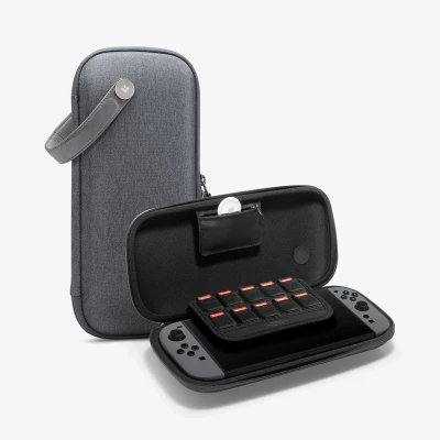 Afbeelding van Spigen Klasden Pouch Buidelzak Nintendo EVA (Ethyleen vinyl acetaat), Stof/Weefsel Grijs