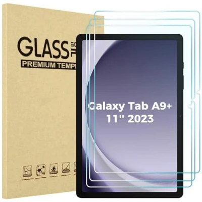 Afbeelding van ProCase 3 stuks beschermfolie voor Samsung Galaxy Tab A9 + /A9 Plus 11 inch 2023 (SM X210), 9H gehard glas, displaybescherming Plus/A9+, veiligheidsglas Plus/A9+