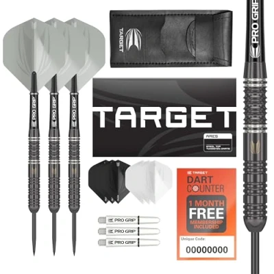 Afbeelding van Target Darts Ares 22G Wolfraam Stalen Uiteinde Set 6 Pro Grip Schachten 9 Ultra Vluchten Dart Portemonnee Counter App Coupon Bundle