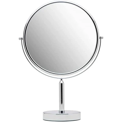 Afbeelding van XXL ronde make up spiegel/make spiegel, 3 vakken, tafelspiegel, dubbelzijdig x / 1 vergrotingsspiegel voor de badkamer, 28 cm (make spiegel)