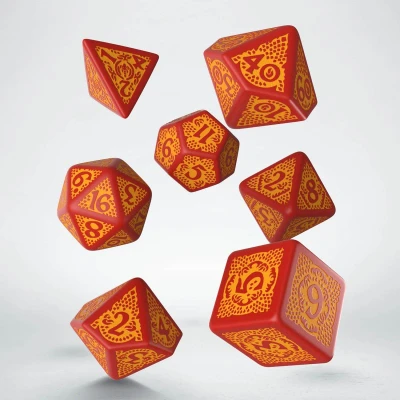 Afbeelding van Q Workshop DRS1D Dragon Slayer Red &amp; Orange Dice Set (7)