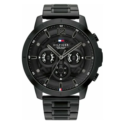 Afbeelding van Tommy Hilfiger Horloge, Heren, Maat: One Size, Schwarz