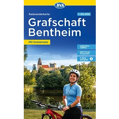 Afbeelding van Radwanderkarte BVA Radwandern in der Grafschaft Bentheim 1:50.000, reiß und wetterfest, E Bike geeignet, mit kostenlosem GPS Download Touren via website oder Karten App: Knotennetz