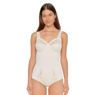 Afbeelding van SUSA Latina Body Shapewear voor dames, sterk vormend, zachte bodysuit met shaping effect, vormt taille, buik en billen, Pure Beige, 100C