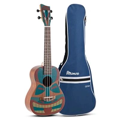 Afbeelding van Gewa Concert Ukulele Manoa Tiki K CO TB Incl. gevoerde gigbag