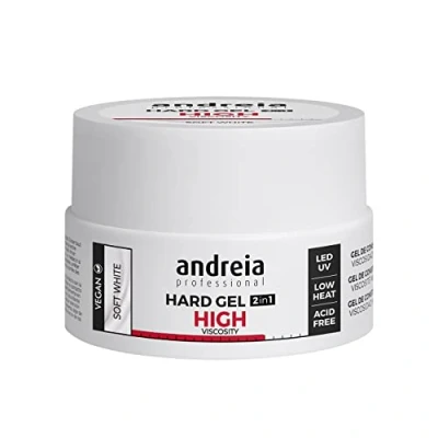 Afbeelding van Andreia Professional Hard Gel Bifasisch Hoge Viscositeit 2 in 1 LED et UV Kleur Zacht Wit 22gr