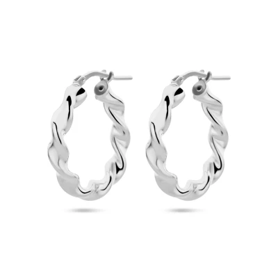 Afbeelding van Zilver Gerhodineerd Oorringen Gedraaide Buis 1338741