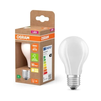 Afbeelding van OSRAM LED Superstar classic lamp A 60 in piston shape made of frosted glass, 3.8 W, 806 lm, E27 socket, 2,700 K for warm white light, EEK A, mm diameter.