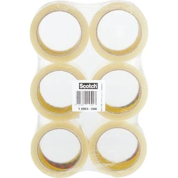 Afbeelding van Scotch Geluidsarme Verpakkingstape, Ft 50 Mm X 66 M, Transparant, Pak Van 6 Rollen Verpakkingstape