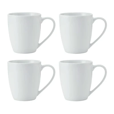 Afbeelding van Mikasa Krijt 4 Delige Porseleinen Mokken Set, 380ml, Wit
