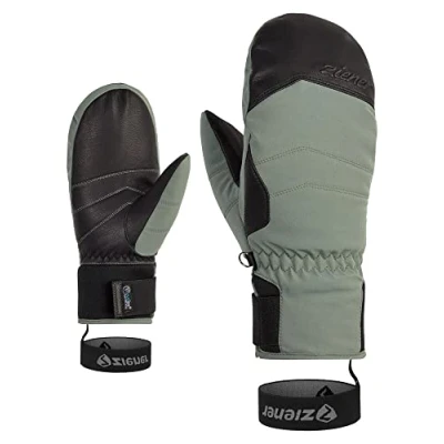 Afbeelding van Ziener Kalea Skiwanten voor dames, wintersport, waterdicht, extra warme wol, groen modder, 7,5