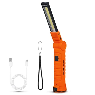Afbeelding van Suranew Led zaklamp, werklamp, werkplaatslamp, COB inspectielampen, oplaadbaar met haak om op te hangen en magnetische basis voor kamperen, wandelen noodgevallen