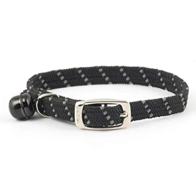Afbeelding van Elastische kattenhalsband, reflecterend., 1 Stuk, zwart