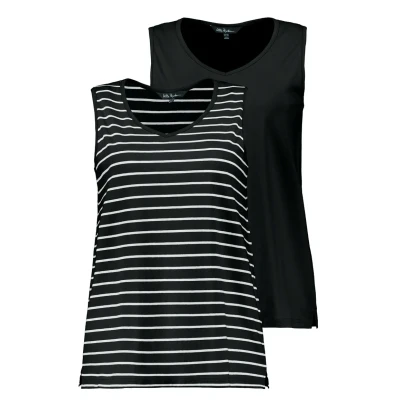 Afbeelding van Ulla Popken 2ERPACK Top, Dames, Maat: 42/44, Schwarz