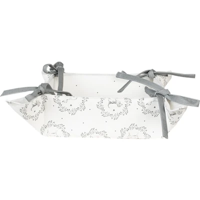 Afbeelding van Clayre &amp; Eef Broodmand 35x35x8 cm Wit Grijs Katoen Hond