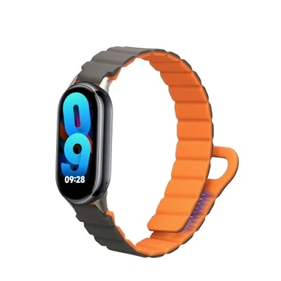 Afbeelding van kwmobile sporthorloge Band geschikt voor Xiaomi Mi 8 / 9 bandje Smartwatch of activity tracker polsband Met magneetsluiting In grijs oranje