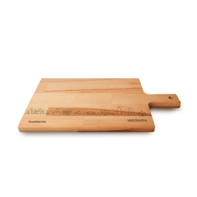 Afbeelding van Skyline Serveerplank Vriezenveen Hapjesplank Tapas Hapjes Serveren WoodWideCities