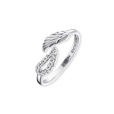 Afbeelding van Engelsrufer Damen Ring aus 925 Sterling Silber mit Engelsflügeln und Zirkonia, Größenverstellbar, ERR TWINWING ZI