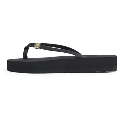 Afbeelding van TOMMY HILFIGER Dames ELEVATED CHIC BEACH SANDAL slippers, zwart (zwart), 3.5 UK, Zwart, 36 EU