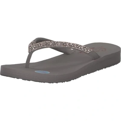 Afbeelding van Skechers Teenslippers, Dames, Maat: 38, Taupe Kunststof