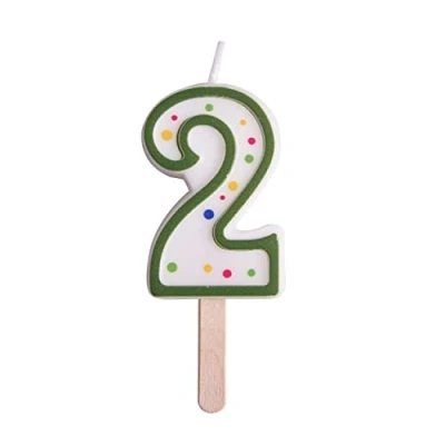 Afbeelding van PME Groene nummer 2 kaars, klein formaat, 4,3 cm