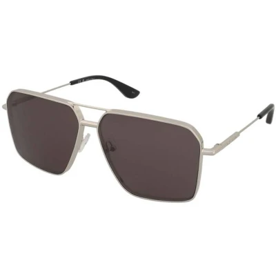 Afbeelding van Alexander McQueen Uomo AM0500S 001 Occhiali da sole Metallo Argento Grigio Pilot