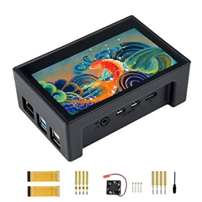 Afbeelding van Waveshare 4.3 Inch Touchscreen DSI LCD met Case voor Raspberry Pi 4B, 800 x 480 Resolutie IPS Monitor Capacitieve Scherm Ondersteuning Raspbian/Ubuntu/Kali/Retropie/WIN10 IoT