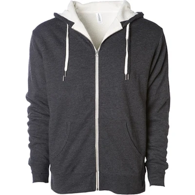 Afbeelding van Independent Unisex Sherpa Lined Zip Hooded Jacket NP352 Charcoal Heather/Natural