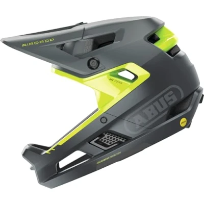 Afbeelding van ABUS Fullface helm AirDrop MIPS MTB: Downhill, Freeride en Enduro, mountainbike met geoptimaliseerde ventilatie Ambient Sound Channel voor volwassenen, grijs, maat S/M