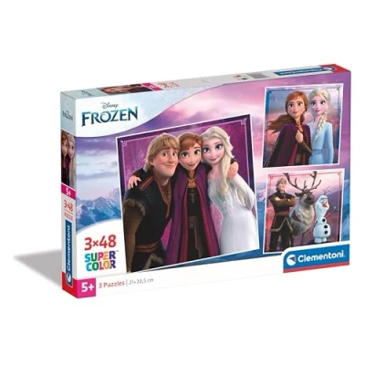 Afbeelding van Clementoni Legpuzzel Super Color Vierkant Frozen, 3x48st.