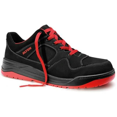 Afbeelding van ELTEN Veiligheidsschoenen MAVERICK zwart rood Low ESD S3, dames en heren, leer, stalen neus, licht, sportief, zwart, maat: 41