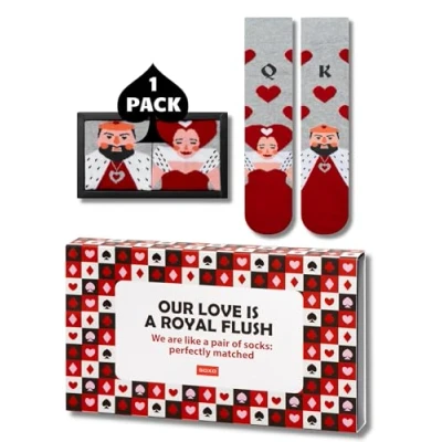 Afbeelding van soxo Valentijnsdag Sokken Heren Cadeau Geschenkdoosjes Warmte Socks Happy 40 45 Valentijnsdagset Kaarten 1 Paar