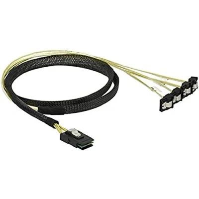 Afbeelding van Delock Kabel Mini SAS SFF 8087 &gt; 4 x SATA 7 Pin gewinkelt 1 m