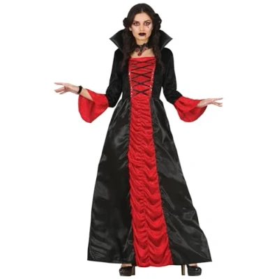 Afbeelding van Guirca Vampier &amp; Dracula Kostuum Hertogin Van Bloody Batcastle Vrouw Rood, Zwart Maat 38 40 Halloween Verkleedkleding
