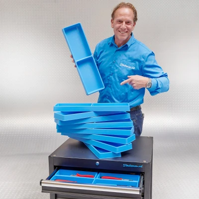 Afbeelding van Datona Vakverdeling Lang Met 2 Compartimenten 20 Stuks (52,3 x 14,5 3,7 cm) Blauw