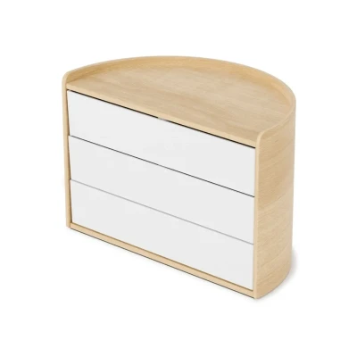 Afbeelding van Umbra Opbergbak Moona Roterende Lades Wit / Naturel 27x15x18cm